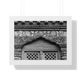 Beautiful Carved and Painted Window Covering - Patan Nepal, Durbar Square - Framed Photo Print
