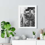 Stone Statue Of Sitting Lion - Patan Nepal Durbar Square - Framed Photo Print