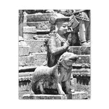 Royal Court Ambassador Stone Statue - Patan Nepal, Durbar Square - Canvas Print