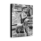 Royal Court Ambassador Stone Statue - Patan Nepal, Durbar Square - Canvas Print