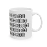 Floral Buckle White Ceramic Mug