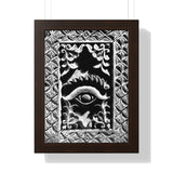 Wood Carving Of Eye And Flowers - Patan Nepal, Durbar Square - Framed Photo Print