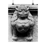 Female Cat Dragon Statue - Premium Poster Print