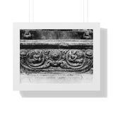 Intricate stone carved railing - Framed Photo Print