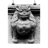 Female Cat Dragon Statue - Premium Poster Print