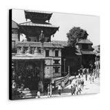 A moment in time of daily life in Patan, Nepal, Durbar Square circa 1972 - Canvas Print
