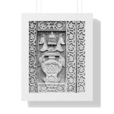 Wood Carving Of Water Jug - Patan Nepal, Durbar Square - Framed Photo Print