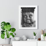 40 - Stone Carving Of Face Detail - Patan Nepal, Durbar Square - Framed Photo Print