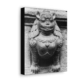Female Cat Dragon Statue - Canvas Print