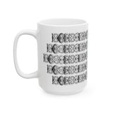 Floral Buckle White Ceramic Mug