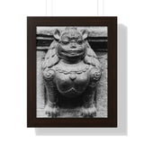 Female Cat Dragon Statue - Framed Photo Print