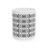 Floral Buckle White Ceramic Mug