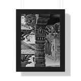 Single Stone Column Carving - Patan Nepal, Durbar Square - Framed Photo Print