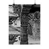Single Stone Column Carving - Patan Nepal, Durbar Square - Premium Poster Print