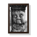 Stone Carving Of Face Detail - Patan Nepal, Durbar Square - Framed Photo Print