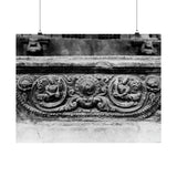 Intricate stone carved railing - Premium Poster Print
