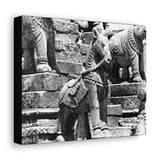 Stone Horse At Royal Palace - Patan Nepal, Durbar Square - Canvas Print