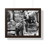 Stone Horse At Royal Palace - Patan Nepal, Durbar Square - Framed Photo Print