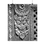 Wood Carved Dragon In Window - Patan Nepal, Durbar Square - Premium Poster Print