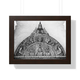 Metallic Buddha Over Doorway - Patan Nepal - Framed Photo Print