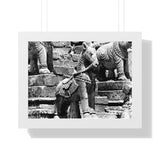 Stone Horse At Royal Palace - Patan Nepal, Durbar Square - Framed Photo Print
