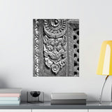 Wood Carved Dragon In Window - Patan Nepal, Durbar Square - Premium Poster Print