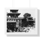 A moment in time of daily life in Patan, Nepal, Durbar Square circa 1972 - Framed Photo Print