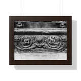 Intricate stone carved railing - Framed Photo Print