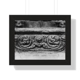 Intricate stone carved railing - Framed Photo Print