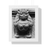 Female Cat Dragon Statue - Framed Photo Print