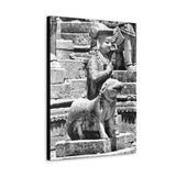 Royal Court Ambassador Stone Statue - Patan Nepal, Durbar Square - Canvas Print