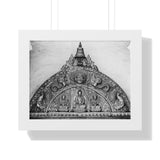 Metallic Buddha Over Doorway - Patan Nepal - Framed Photo Print
