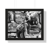 Stone Horse At Royal Palace - Patan Nepal, Durbar Square - Framed Photo Print