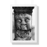 40 - Stone Carving Of Face Detail - Patan Nepal, Durbar Square - Framed Photo Print