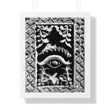 Wood Carving Of Eye And Flowers - Patan Nepal, Durbar Square - Framed Photo Print