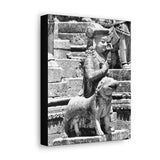Royal Court Ambassador Stone Statue - Patan Nepal, Durbar Square - Canvas Print