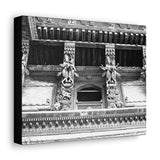 Detailed Window Carvings in Patan Nepal - Patan Nepal Durbar Square - Canvas Print