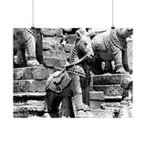Stone Horse At Royal Palace - Patan Nepal, Durbar Square - Premium Poster Print