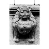 Female Cat Dragon Statue - Premium Poster Print