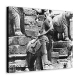 Stone Horse At Royal Palace - Patan Nepal, Durbar Square - Canvas Print