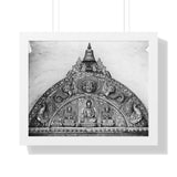 Metallic Buddha Over Doorway - Patan Nepal - Framed Photo Print