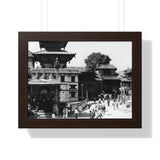 A moment in time of daily life in Patan, Nepal, Durbar Square circa 1972 - Framed Photo Print