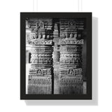 23 - Detail Of Two Stone Carved Columns - Patan Nepal Durbar Square - Framed Photo Print