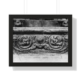 Intricate stone carved railing - Framed Photo Print
