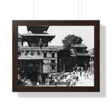A moment in time of daily life in Patan, Nepal, Durbar Square circa 1972 - Framed Photo Print