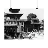 A moment in time of daily life in Patan, Nepal, Durbar Square circa 1972 - Premium Poster Print