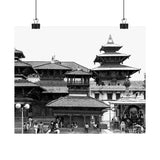 Daily Street Scene Circa 1972 - Patan Nepal, Durbar Square - Premium Poster Print