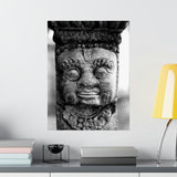 Stone Carving Of Face Detail - Patan Nepal, Durbar Square - Premium Poster Print