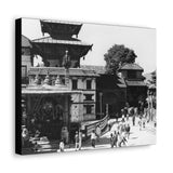 A moment in time of daily life in Patan, Nepal, Durbar Square circa 1972 - Canvas Print
