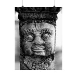 Stone Carving Of Face Detail - Patan Nepal, Durbar Square - Premium Poster Print